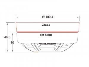 Detector de humo RM 4000 - Dimensiones