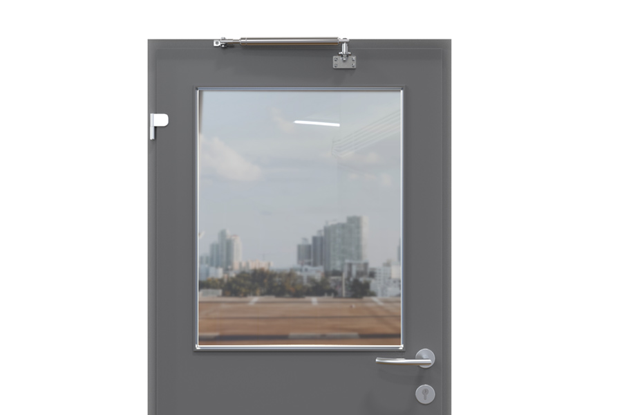 Puerta que abre al interior, instalación estándar (vista interior) | accesorios: 205261 y 205197
