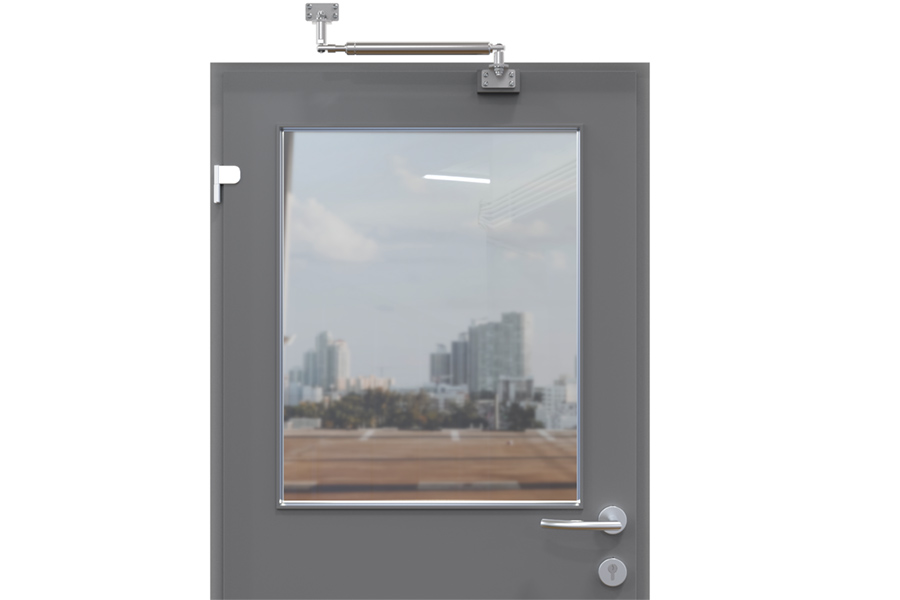Puerta con marco saliente (vista interior) | accesorios: 205489, 205511, placa de montaje proporcionada por el cliente